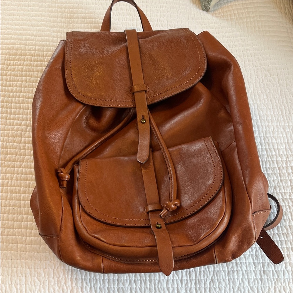 Leather Drawstring Backpack - madewell leather ba… - image 7
